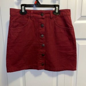 Urban Heritage burgundy denim skirt